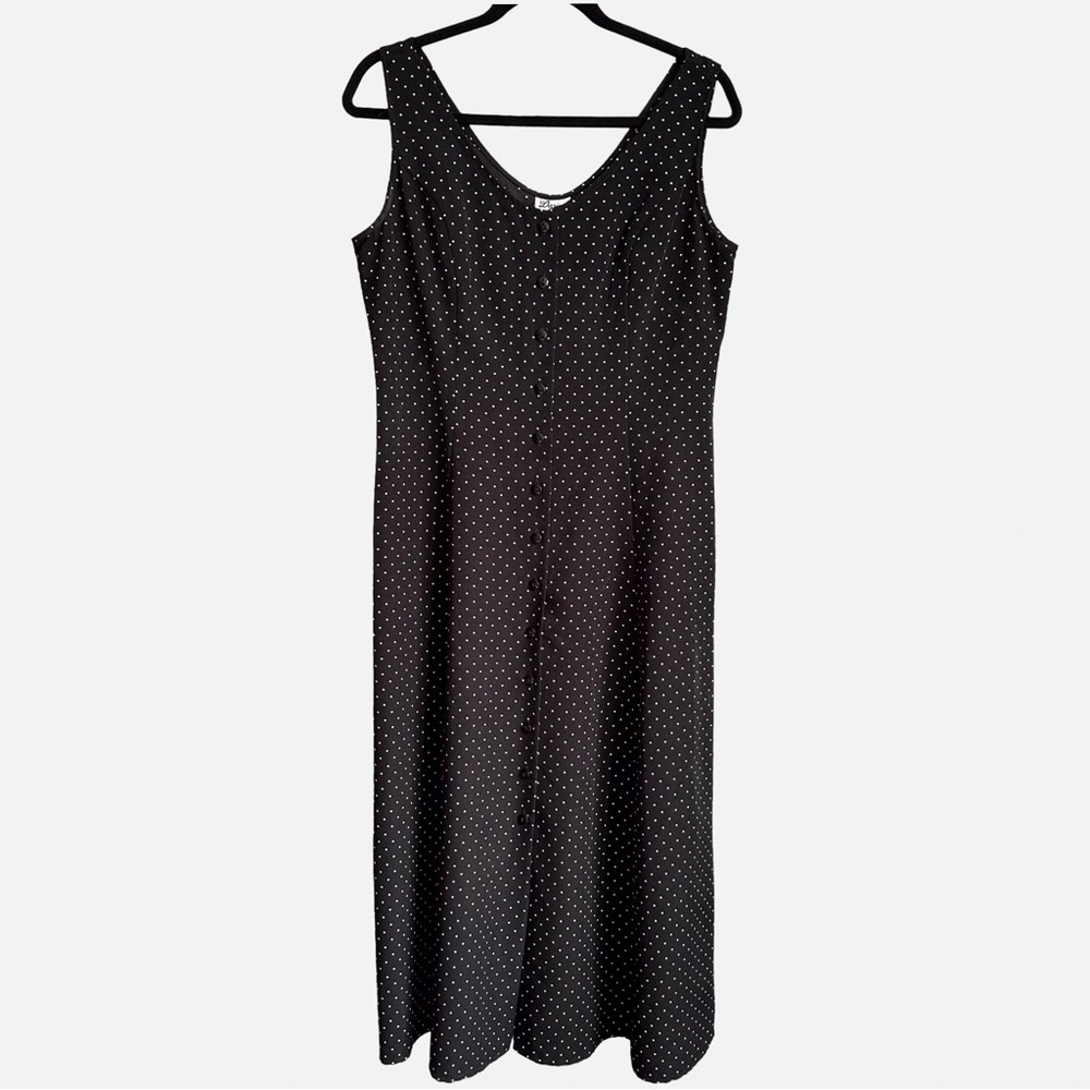Darian Women’s Vintage Black‎ White Polka Dot Dress Size 10 Medium